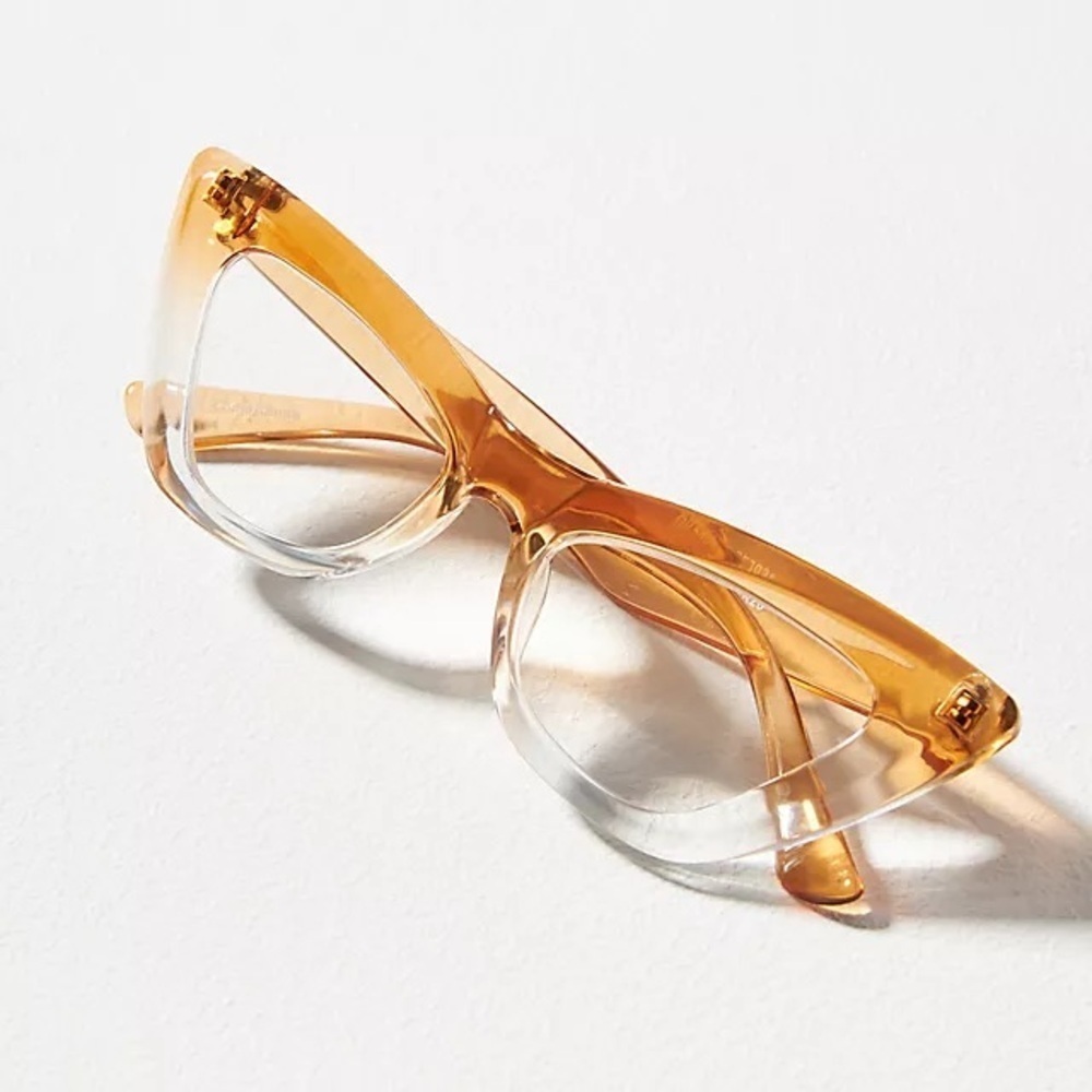 Anthropologie Color block Chic Transparent Cat-Eye Readers 2.50 New